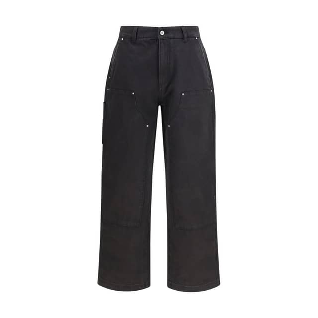 Black Cotton Casual Pants