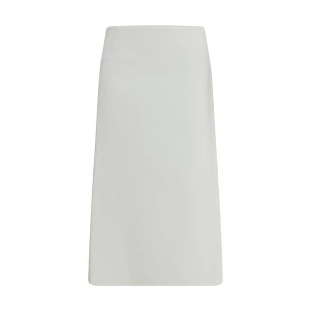 White Cotton Midi Skirt