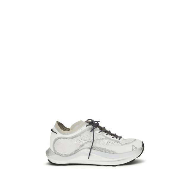 White Fabric Athletic Sneakers