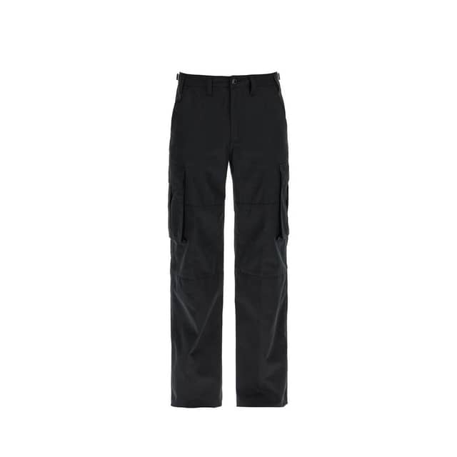 Black Cotton Cargo Pants