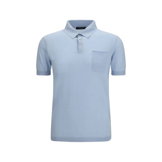 Blue Cotton Polo Shirt