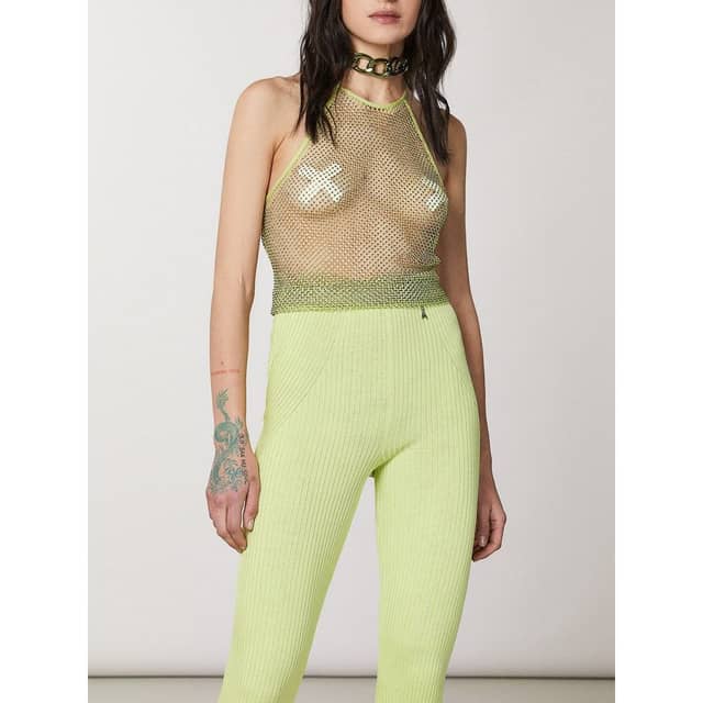 Yellow Polyester Tank Tops