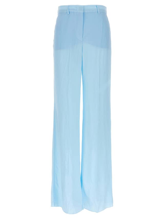 Blue Viscose Casual Pants
