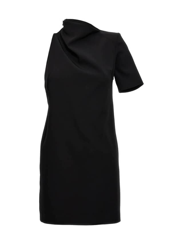 Black Viscose Short Dress