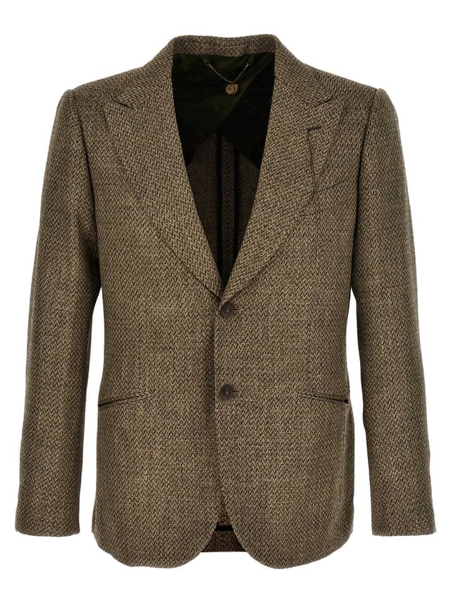Beige Alpaca Leather Blazer