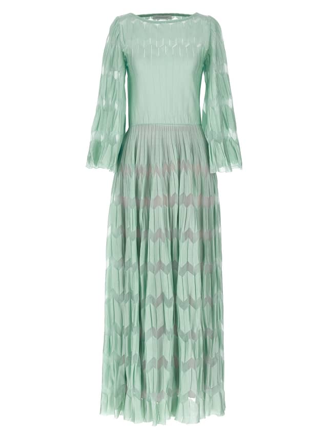 Bicolor Viscose Long Dress