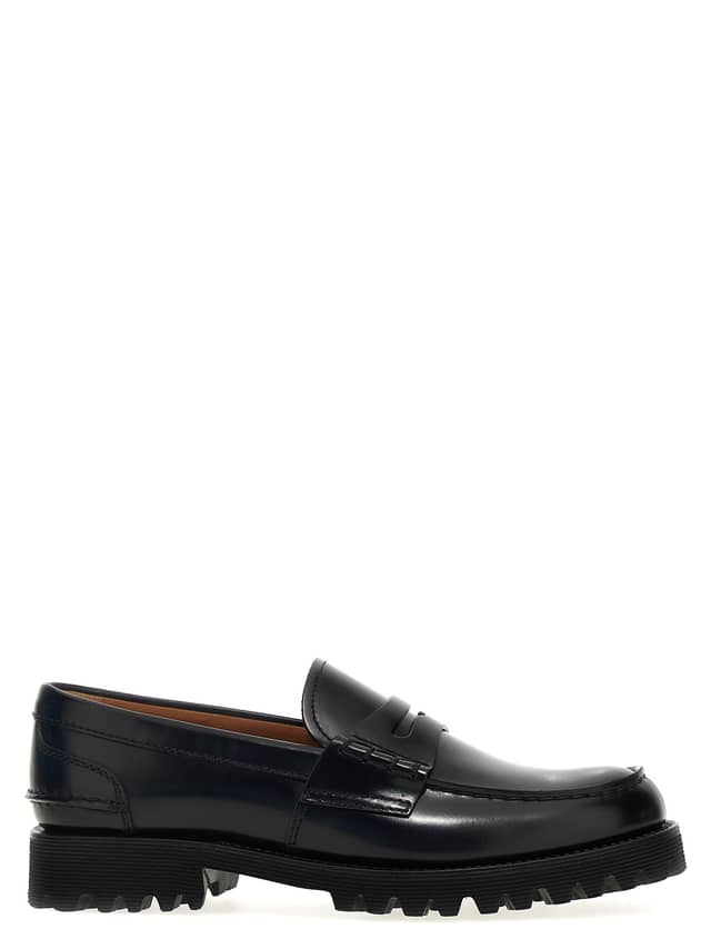Black Cowhide Slip-On Loafers