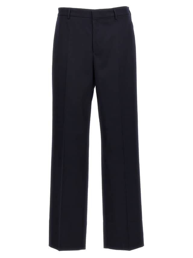 Blue Polyethylene Casual Pants