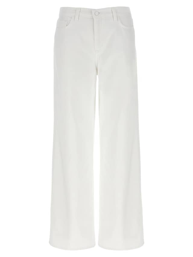 White Cotton High-Waisted Jean