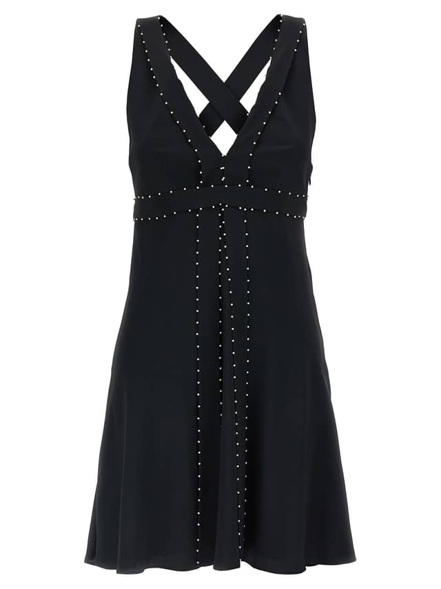 Black Acetate Short Dress