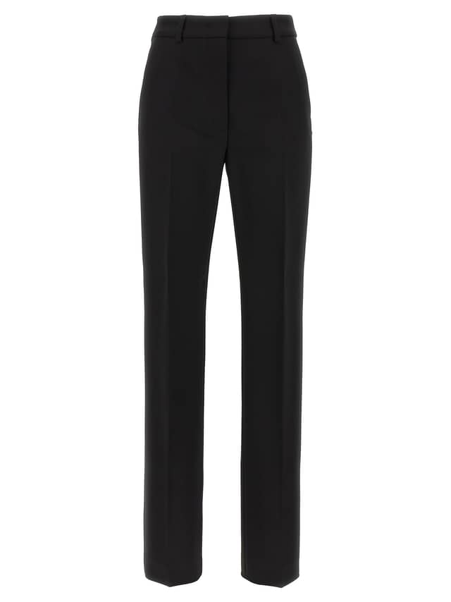 Black Viscose Casual Pants