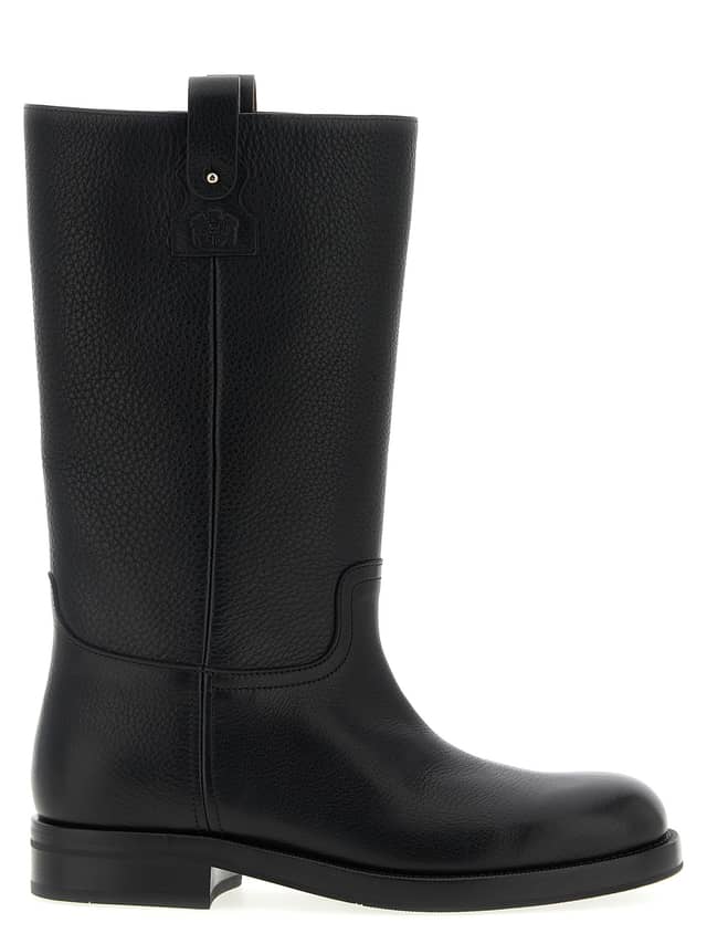 Black Calfskin Over The Knee