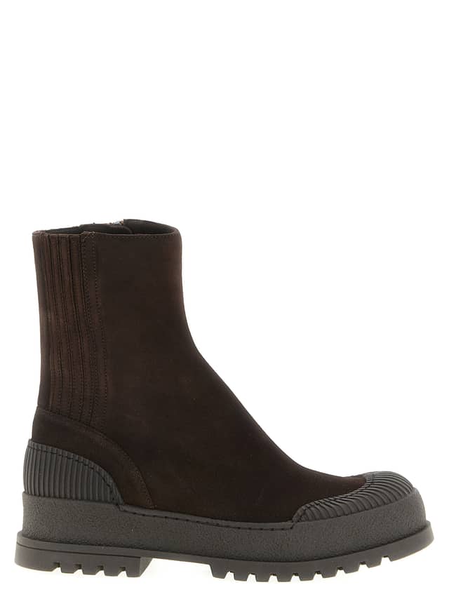Brown Goatskin Ankle Boots