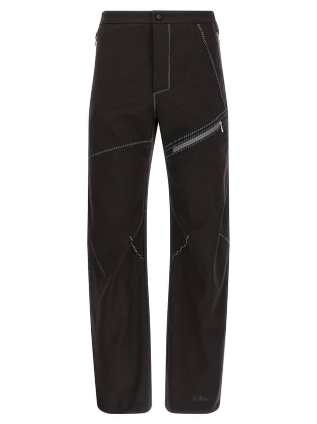Brown Virgin Wool Casual Pants
