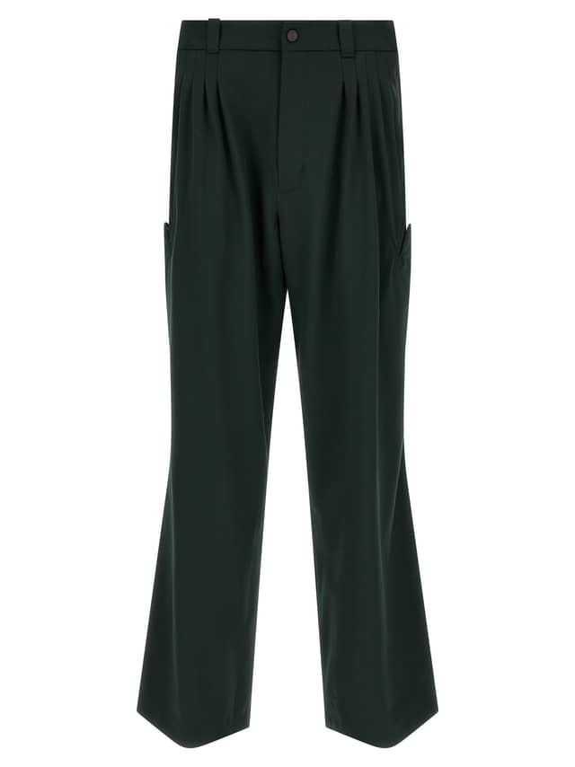 Bicolor Virgin Wool Casual Pants