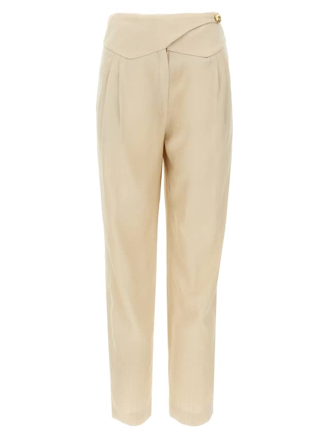 Beige Viscose Dress Pants