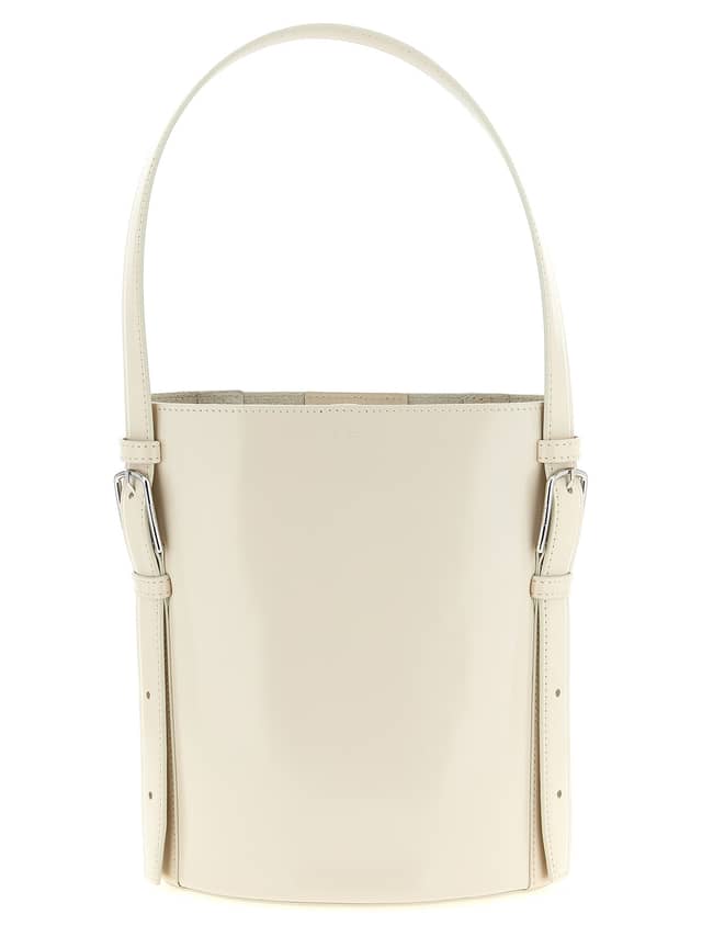 Beige Cowhide Shoulder Bag