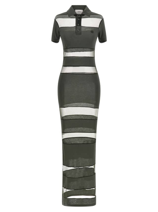 Bicolor Cotton Long Dress