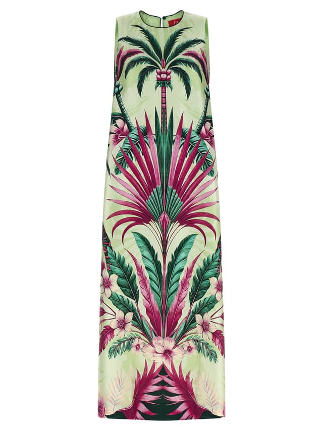 Multicolor Silk Long Dress