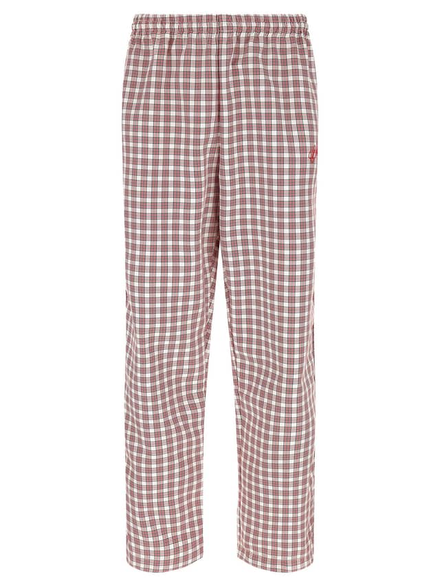 Red Polyester Casual Pants
