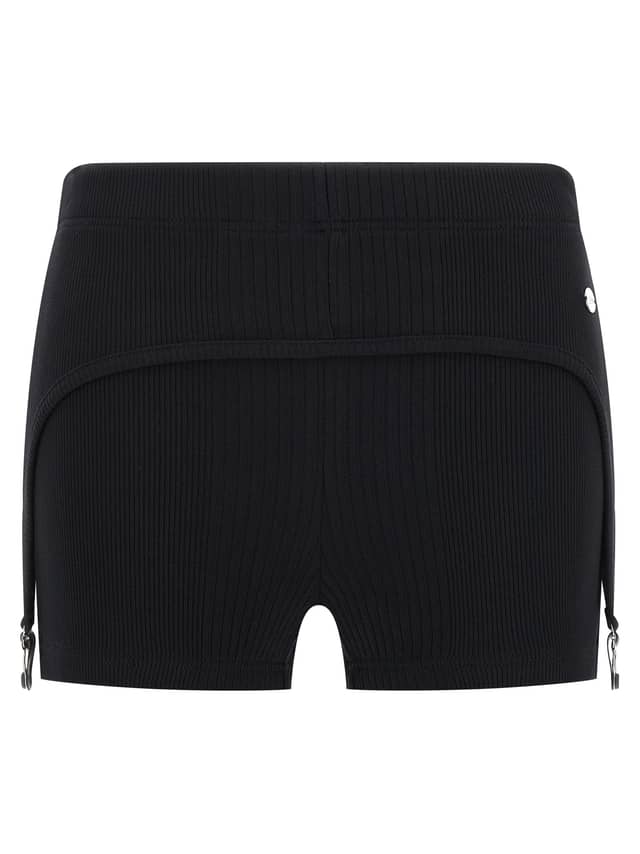 Black Cotton Bermuda Shorts