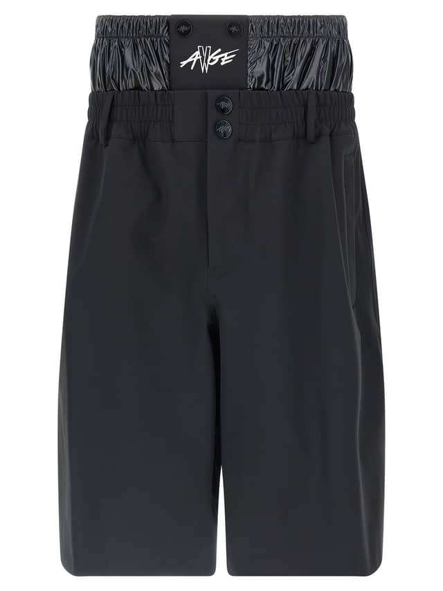 Black Polyamide Bermuda Shorts