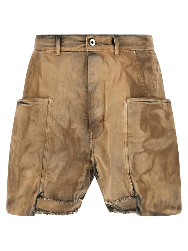 Beige Cotton Bermuda Shorts
