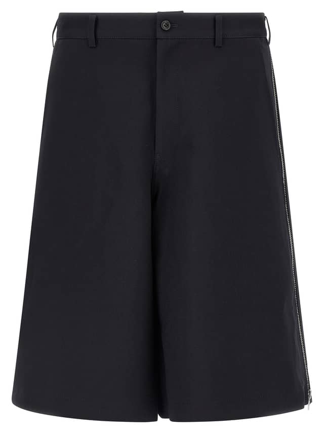 Blue Polyester Bermuda Shorts