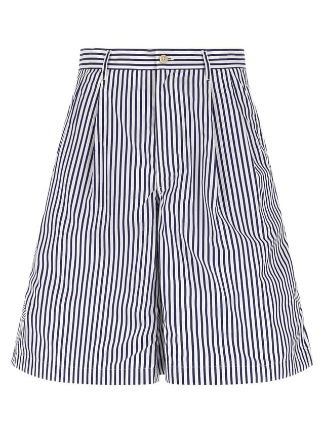 Blue Cotton Bermuda Shorts