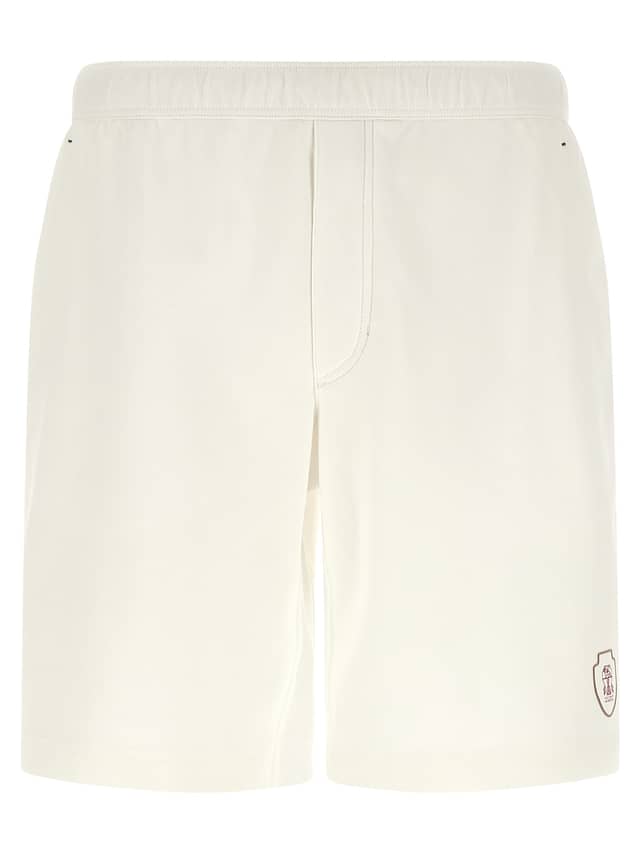 White Cotton Bermuda Shorts