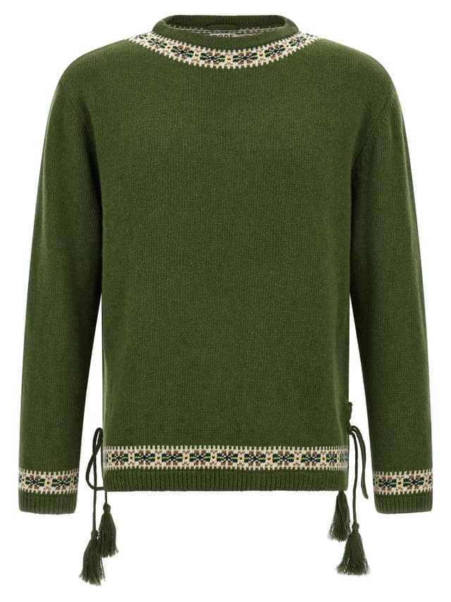 Bicolor Virgin Wool Cardigan