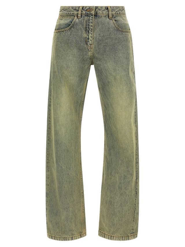 Multicolor Cotton Straight-Leg Jeans