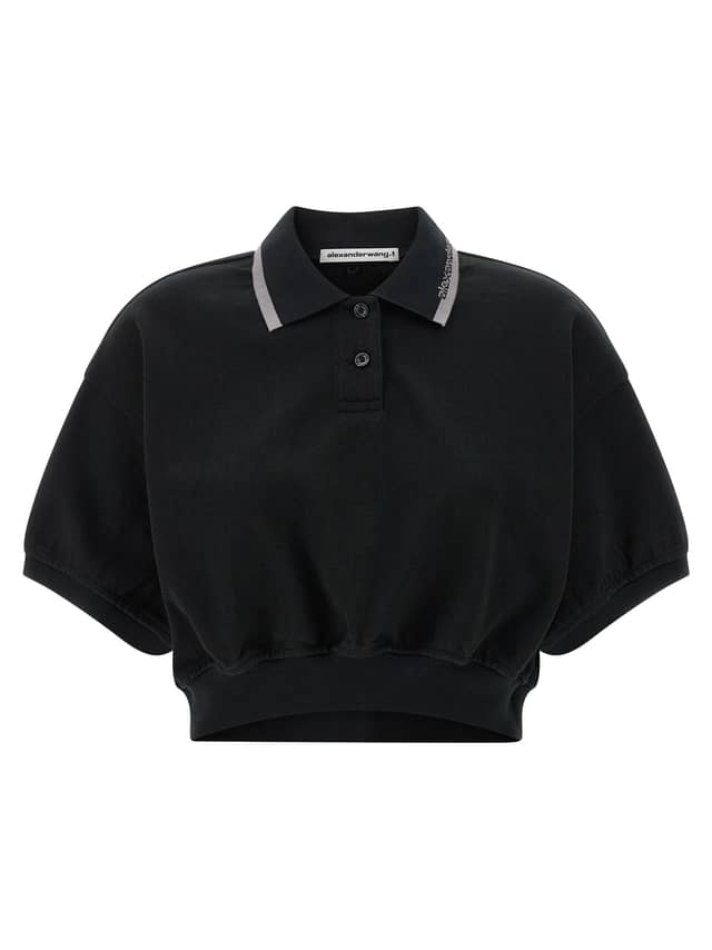 Black Cotton Polo Shirt