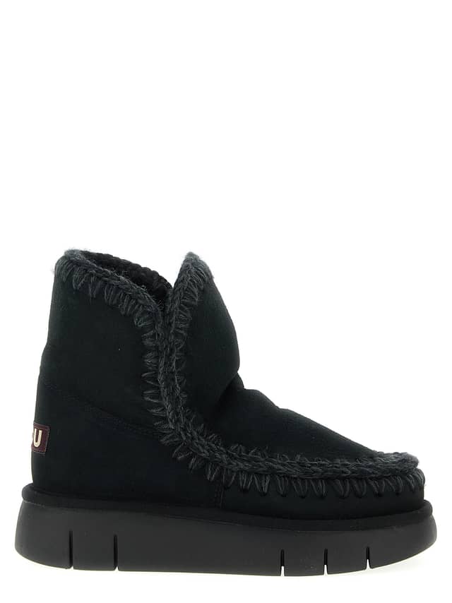 Black Lamb Leather Ankle Boots