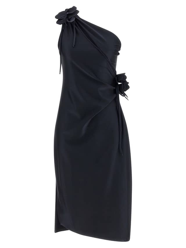 Black Polyamide Midi Dress