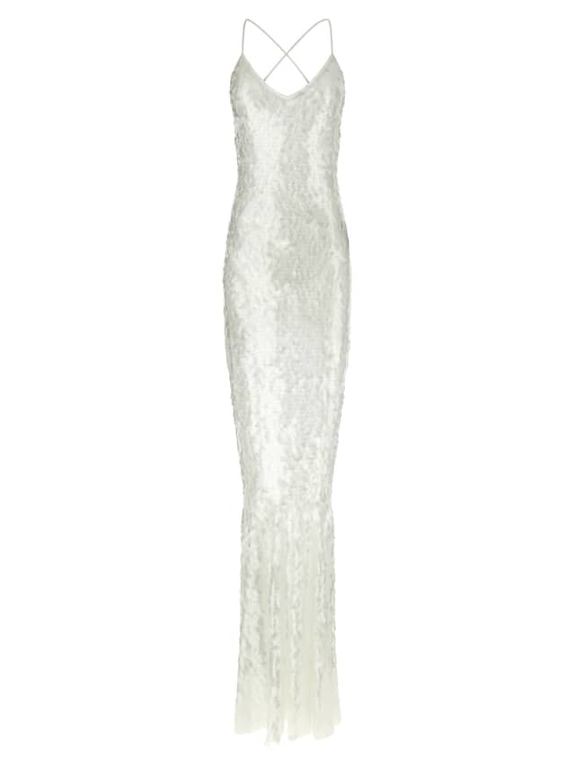 White Polyamide Long Dress
