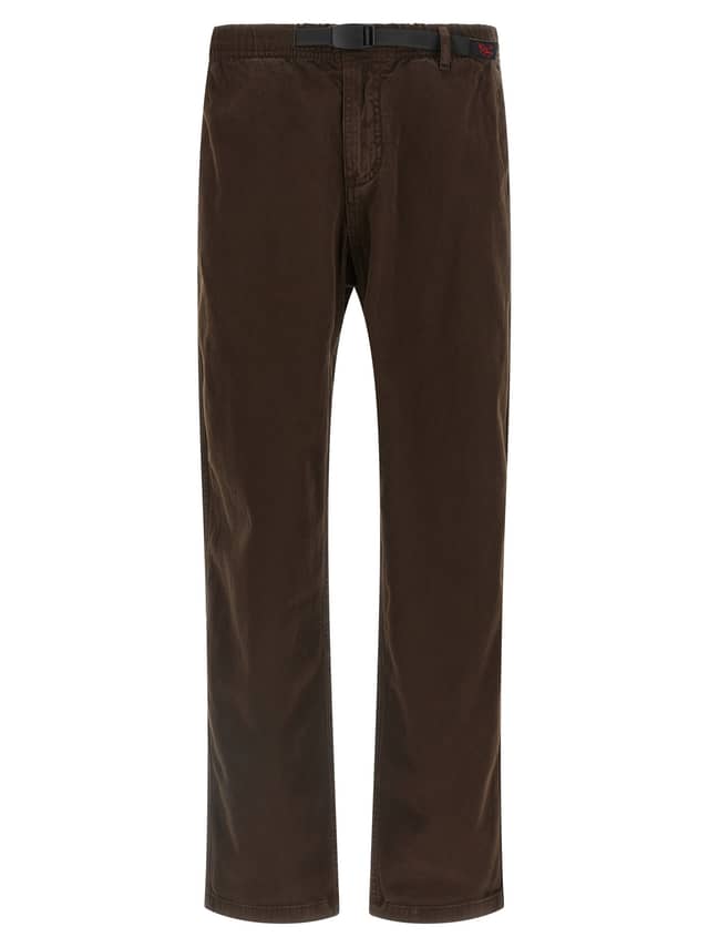 Brown Cotton Casual Pants