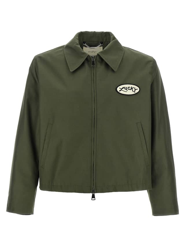 Bicolor Polyester Full-Length Jacket