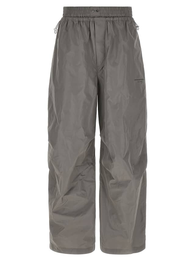 Gray Polyester Athletic Pants