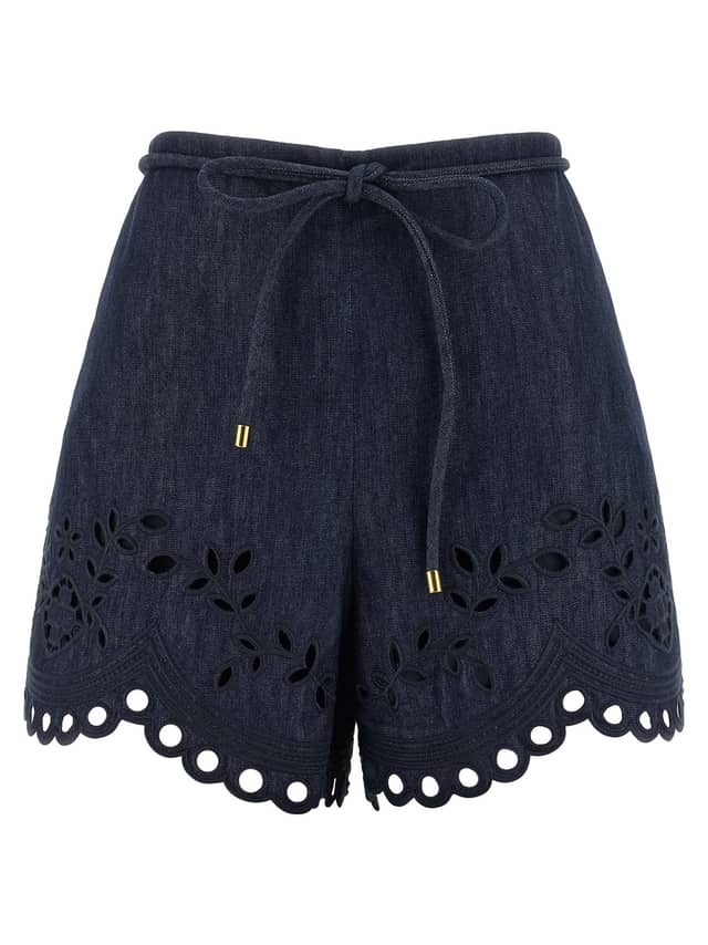 Blue Cotton Bermuda Shorts