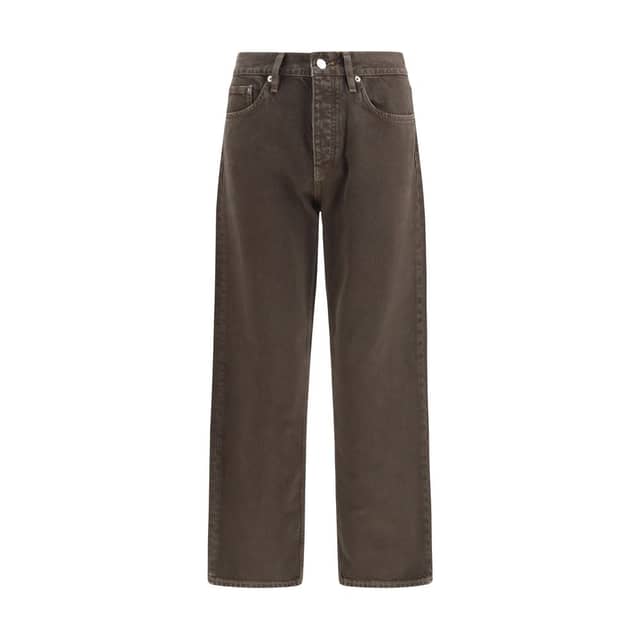Brown Cotton Relaxed Fit Jeans