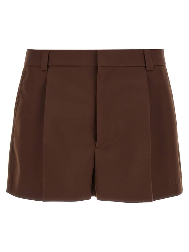 Brown Wool Bermuda Shorts