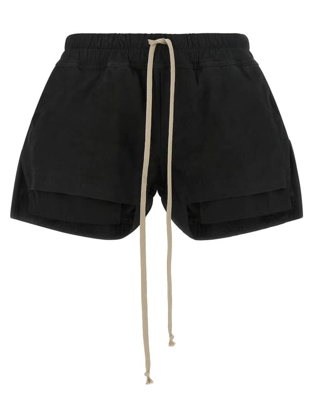 Black Lamb Leather Bermuda Shorts