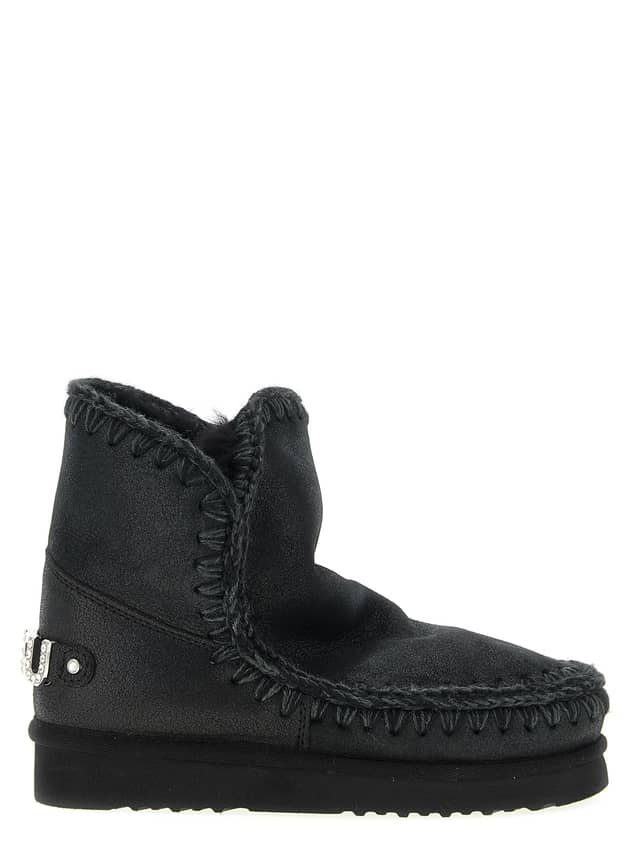 Black Lamb Leather Ankle Boots