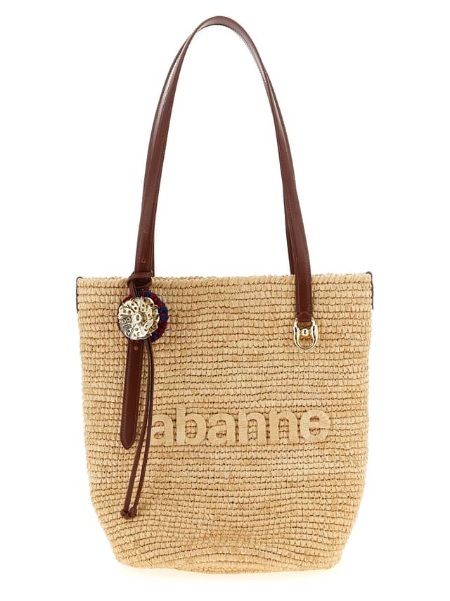 Beige Raffia Tote Bag