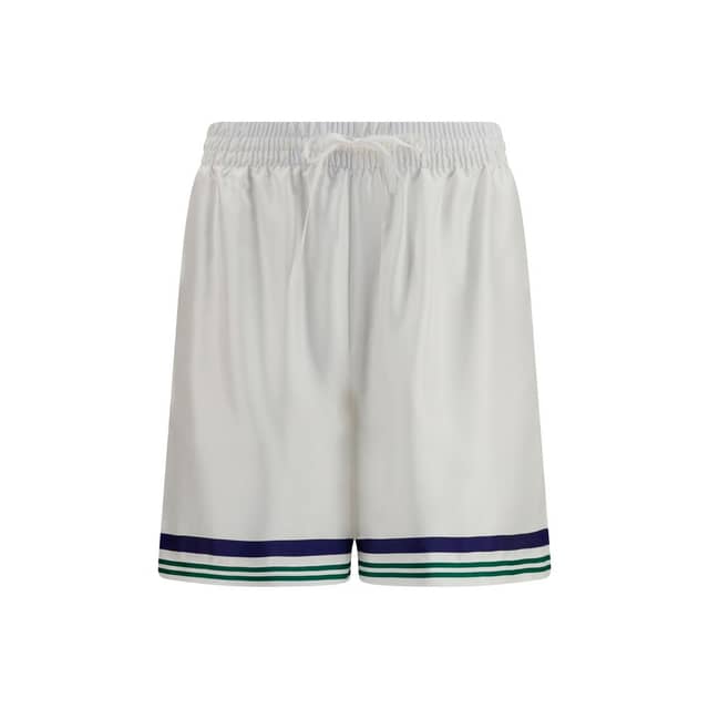 White Silk Bermuda Shorts