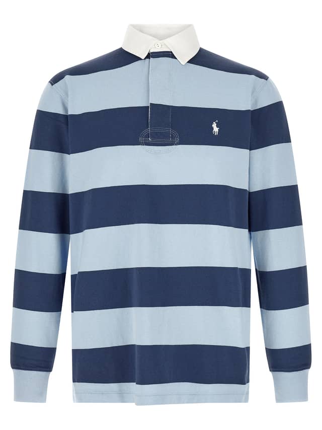 Blue Cotton Polo Shirt