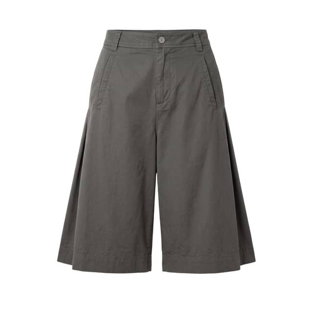 Grey Cotton Women Shorts