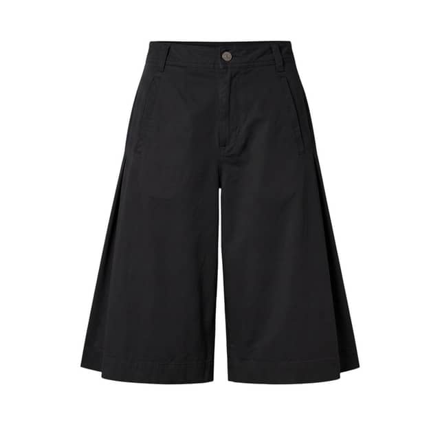 Black Cotton Women Shorts