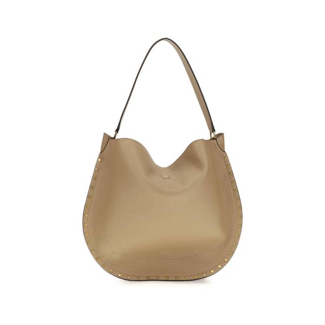 Beige Calf Leather Bos Taurus Shoulder Bag